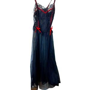Vintage Jill Andrea Sheer Lace Nightgown Whimsigoth Coquette Size Medium
